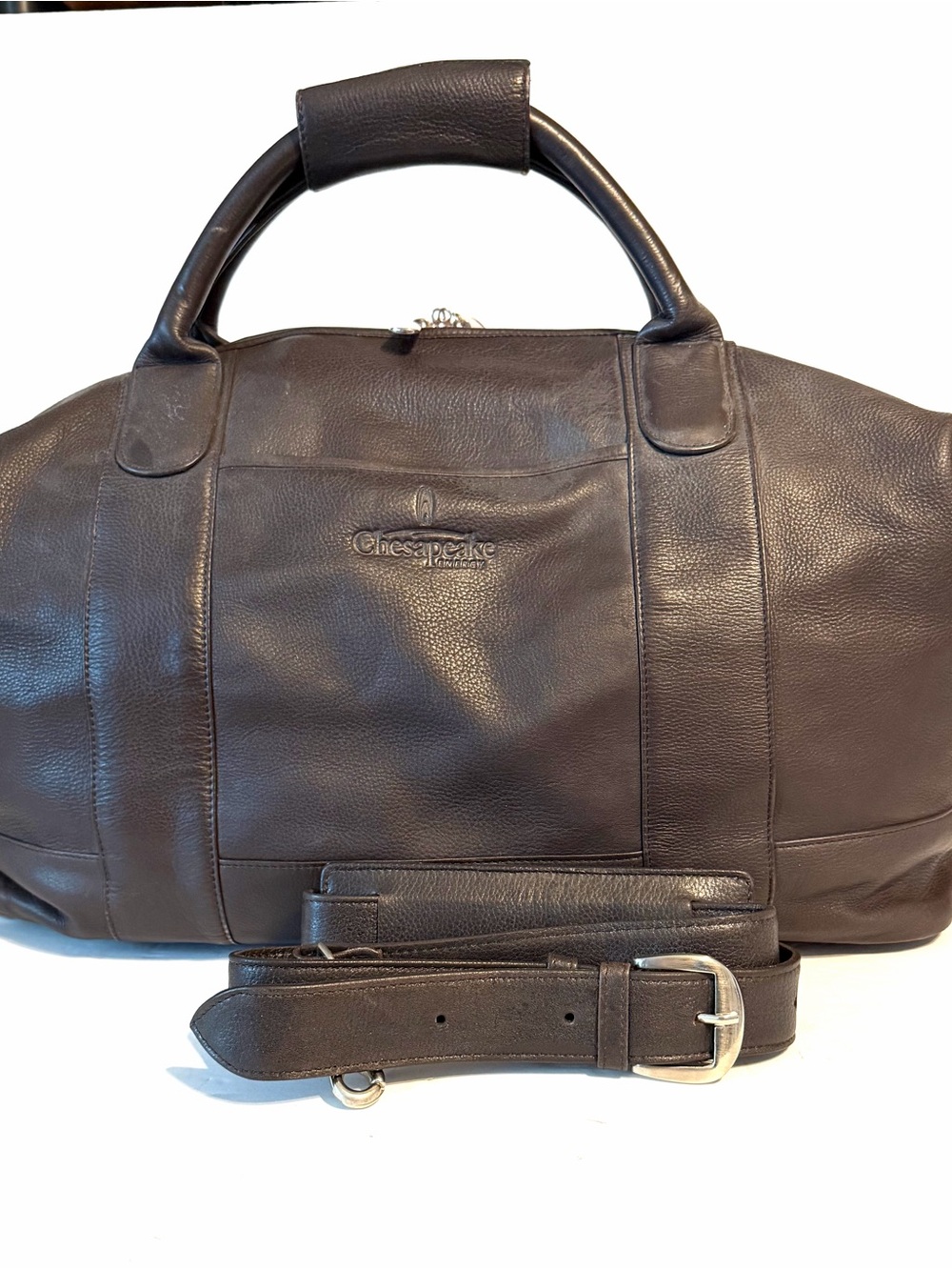 Brown Leather Weekender Bag for Men